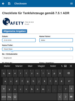 Checkliste offline mit einem Tablet ausfüllen.